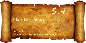 Steller Anna névjegykártya